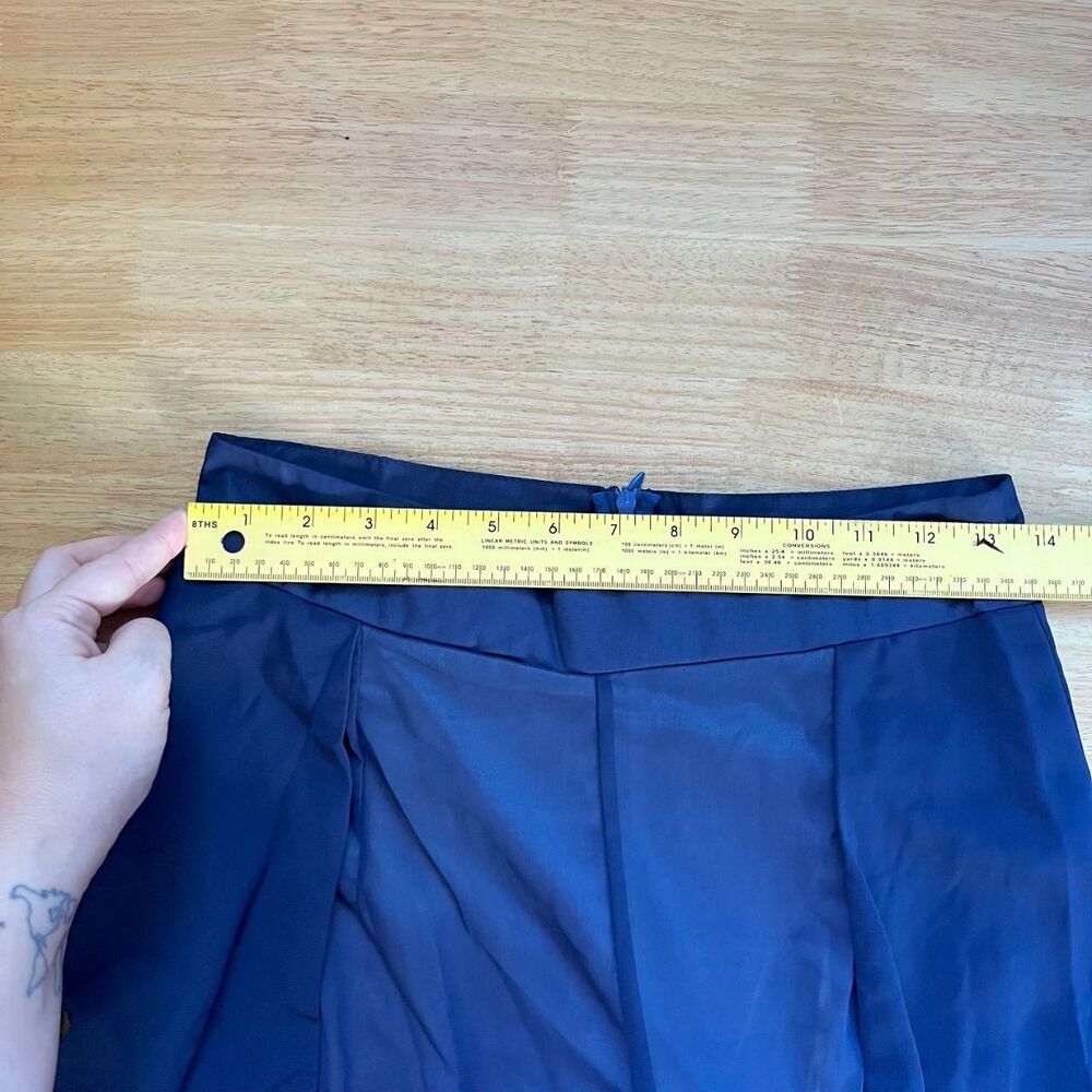 2 Piece Navy Blue Chiffon Matching Pantsuit Set Size M - Picture 6 of 8